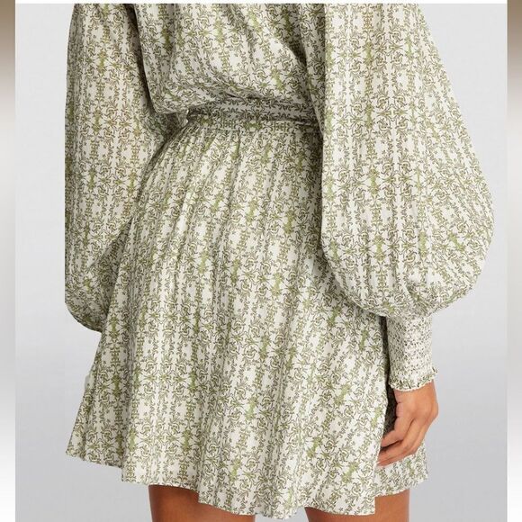 Alice + Olivia Off-The-Shoulder Mary Belted Mini Dress Puff Sleeve Size XL - Picture 3 of 16